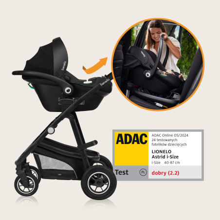 Lionelo Coche de bebé Bianka 3en1 Grey Stone