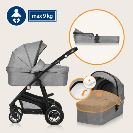 Lionelo Coche de bebé Bianka 3en1 Grey Stone