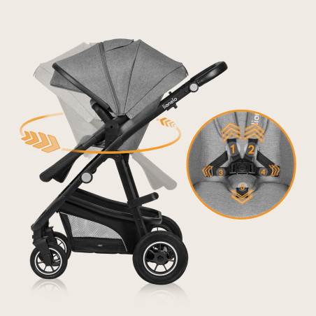 Lionelo Coche de bebé Bianka 3en1 Grey Stone