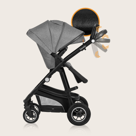 Lionelo Coche de bebé Bianka 3en1 Grey Stone