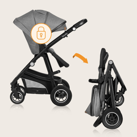 Lionelo Coche de bebé Bianka 3en1 Grey Stone