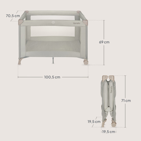 Lionelo Cuna de viaje Amelie Beige Sand