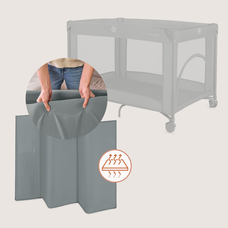 Lionelo Cuna de viaje Amelie Grey Concrete