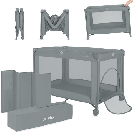 Lionelo Cuna de viaje Amelie Grey Concrete