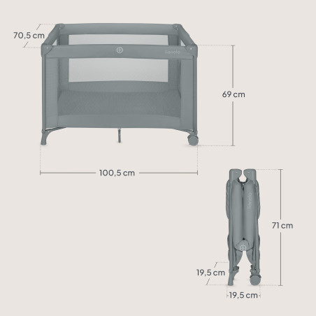 Lionelo Cuna de viaje Amelie Grey Concrete