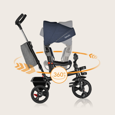Lionelo Triciclo 2 en 1 Haari | Jeans en azul denim