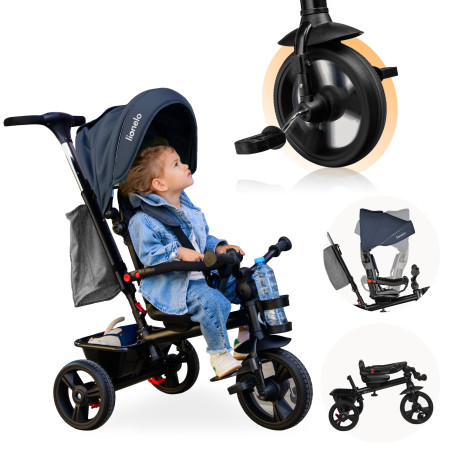 Lionelo Triciclo 2 en 1 Haari | Jeans en azul denim