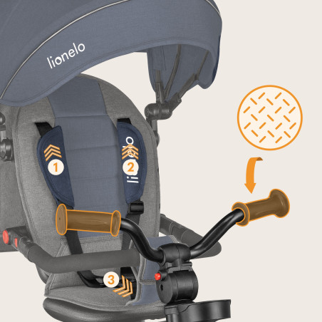 Lionelo Triciclo 2 en 1 Haari | Jeans en azul denim
