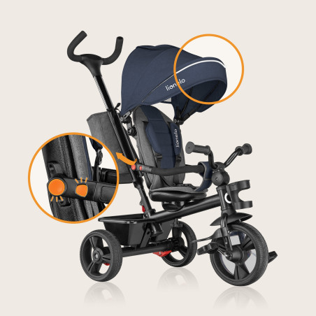 Lionelo Triciclo 2 en 1 Haari | Jeans en azul denim