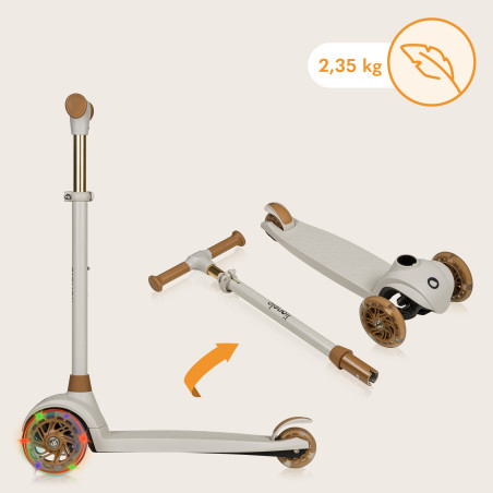 Lionelo patinete triciclo con luces LED Jessy Grey Brown