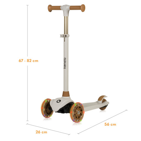 Lionelo patinete triciclo con luces LED Jessy Grey Brown