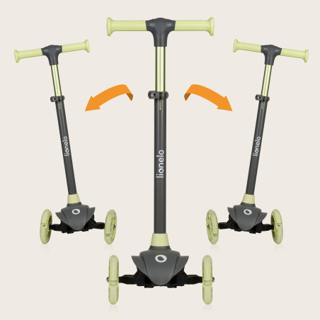 Lionelo patinete triciclo con luces LED Jessy Grey Green