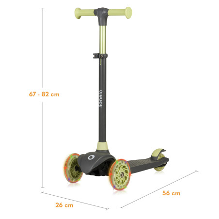 Lionelo patinete triciclo con luces LED Jessy Grey Green