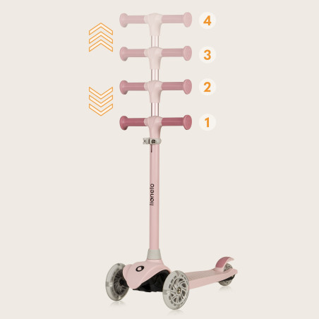 Lionelo patinete triciclo con luces LED Jessy Pink Rose