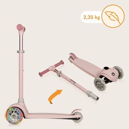 Lionelo patinete triciclo con luces LED Jessy Pink Rose