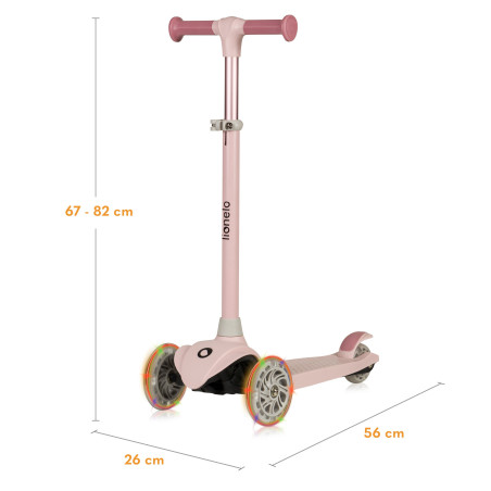 Lionelo patinete triciclo con luces LED Jessy Pink Rose