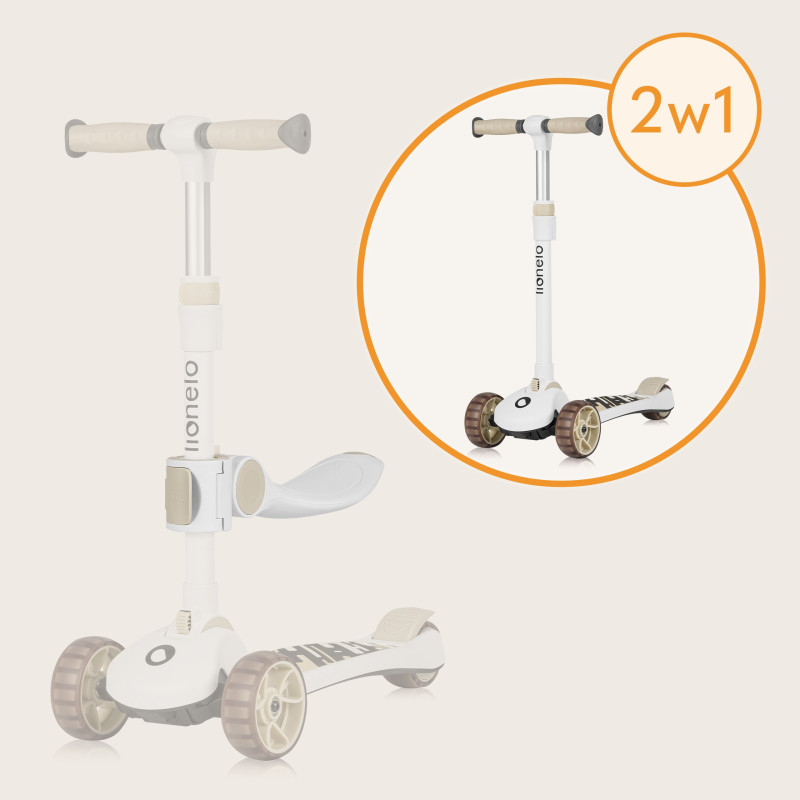 Lionelo Franky Patinete de equilibrio 2 en 1 Beige Latte