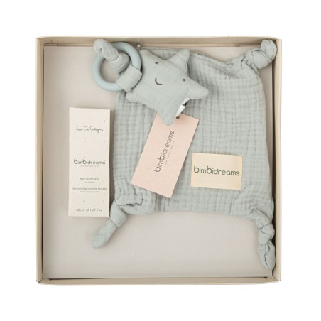 Bimbidreams Caja regalo de bebé mimo + colonia + mordedor menta