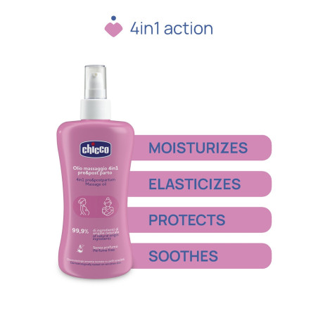 Chicco Aceite de masaje pre y post parto 4 en 1