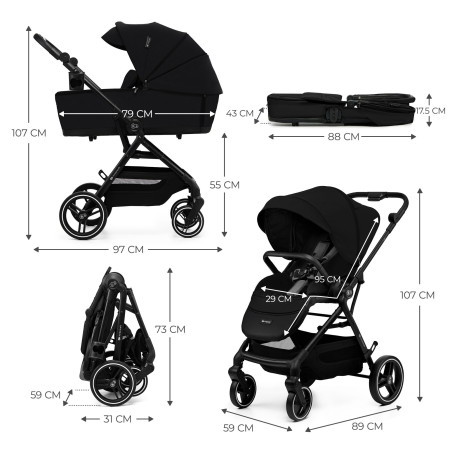 Kinderkraft Coche 2 en 1 Yoxi + REGALOS | Black