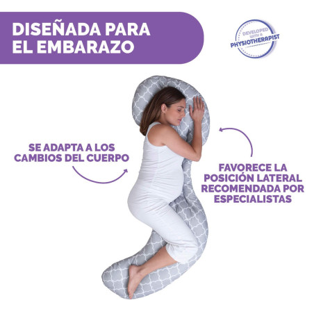 Chicco Almohada de embarazo Boppy Total Body Criss Cross Grey