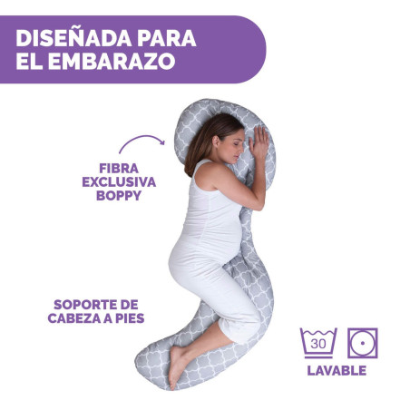 Chicco Almohada de embarazo Boppy Total Body Criss Cross Grey