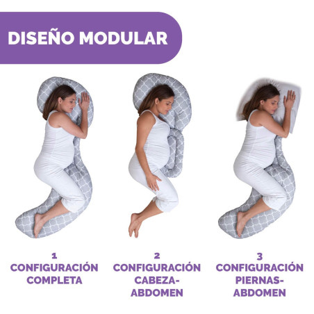 Chicco Almohada de embarazo Boppy Total Body Criss Cross Grey
