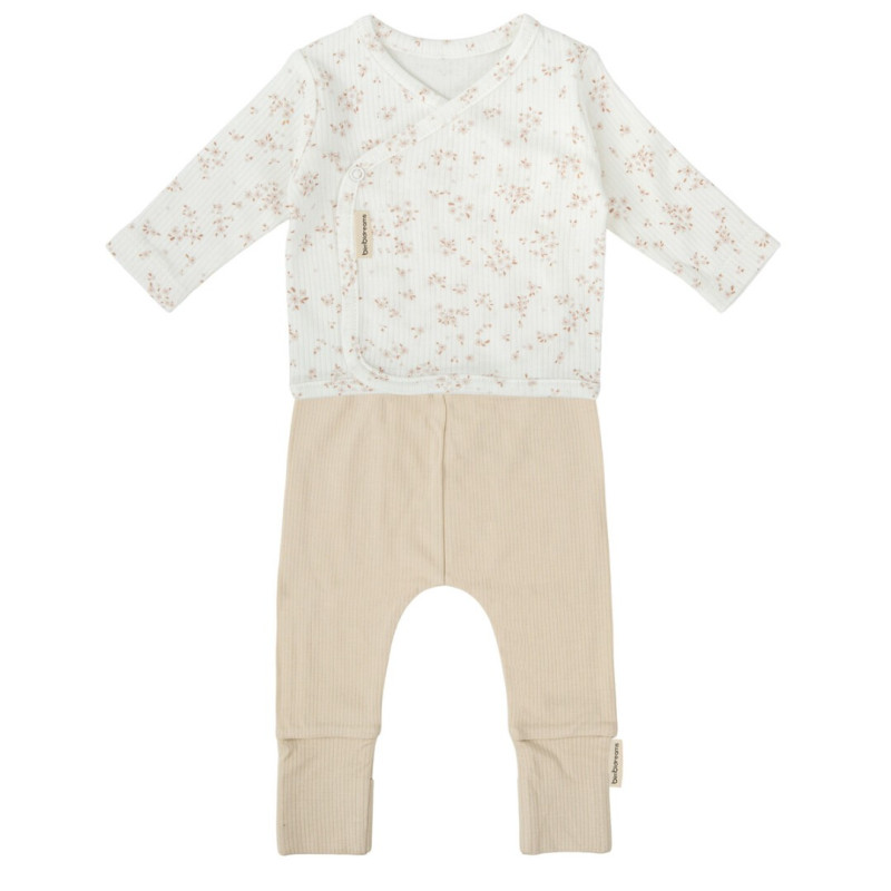 Bimbidreams Conjunto jubon y polaina Anaïs 1-3 meses blanco y lino