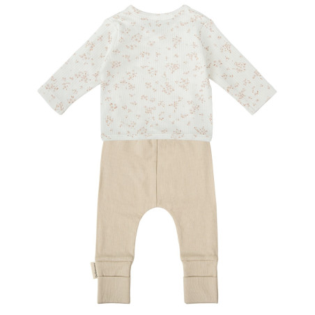 Bimbidreams Conjunto jubon y polaina Anaïs 1-3 meses blanco y lino