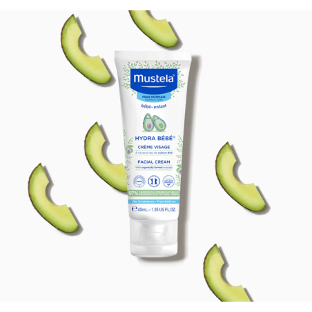 Mustela Hydra Bebé crema facial Aguacate Bio