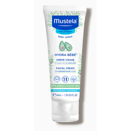 Mustela Hydra Bebé crema facial Aguacate Bio