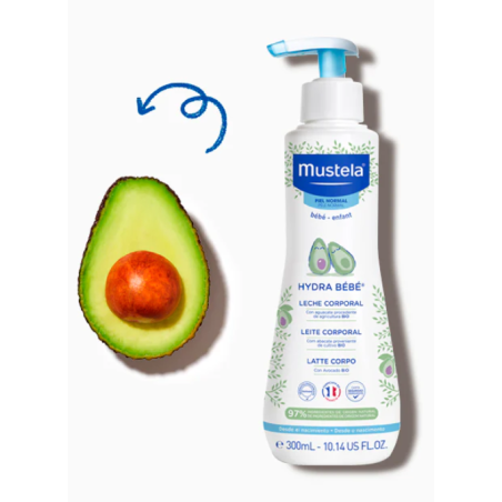 Mustela Hydra bebé leche corporal Aguacate Bio 300 ml