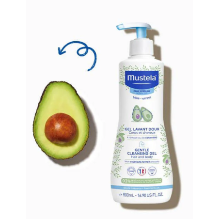 Mustela Gel de baño suave Aguacate Bio 750 ml