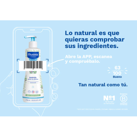 Mustela Babygel baño de espuma Aguacate Bio 750ml