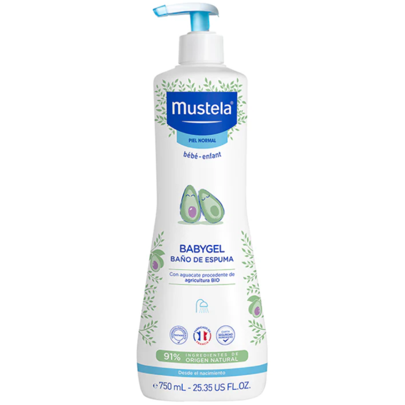 Mustela Babygel baño de espuma Aguacate Bio 750ml