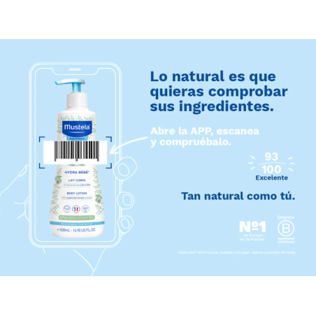 Mustela Hydra bebé leche corporal Aguacate Bio 750 ml