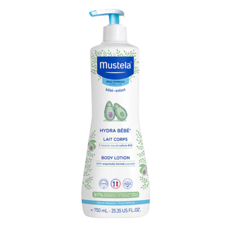 Mustela Hydra bebé leche corporal Aguacate Bio 750 ml