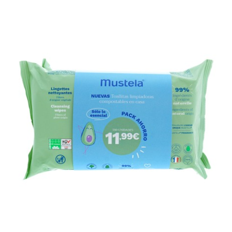 Mustela PACK AHORRO Toallitas limpiadoras compostables
