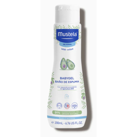 Mustela Babygel baño de espuma Aguacate Bio 200 ml
