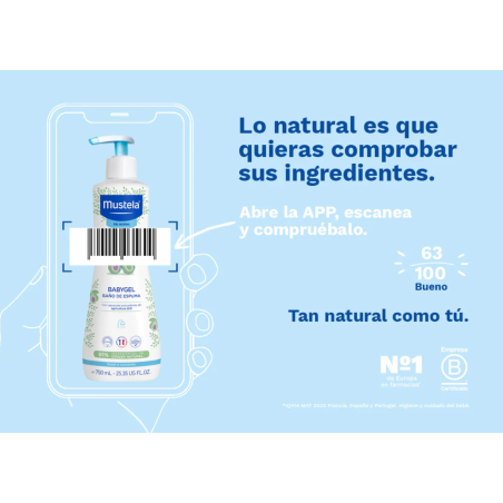 Mustela Babygel baño de espuma Aguacate Bio 200 ml