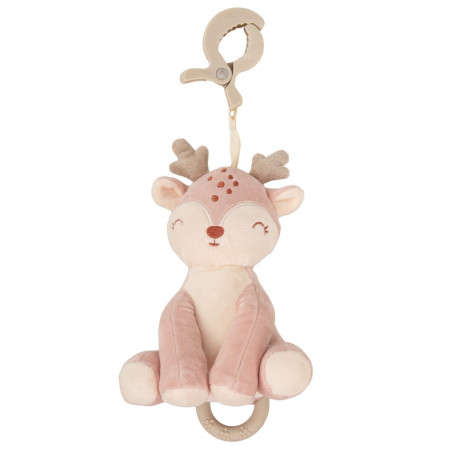 Bimbidreams Peluche musical de cuerda Monet ciervo rosa 30 cm