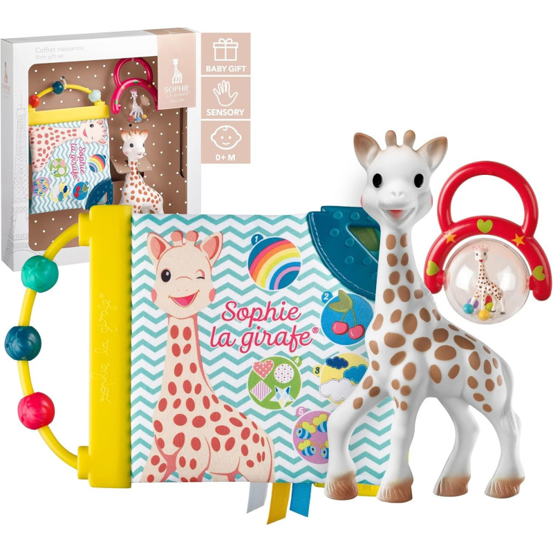 Sophie la Girafe Set regalo + libro de aprendizaje + sonajero