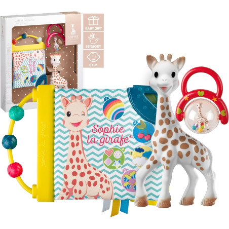 Sophie la Girafe Set regalo + libro de aprendizaje + sonajero