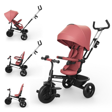 Kinderkraft Triciclo ASTON 2 PLUS 6 en 1 rosa