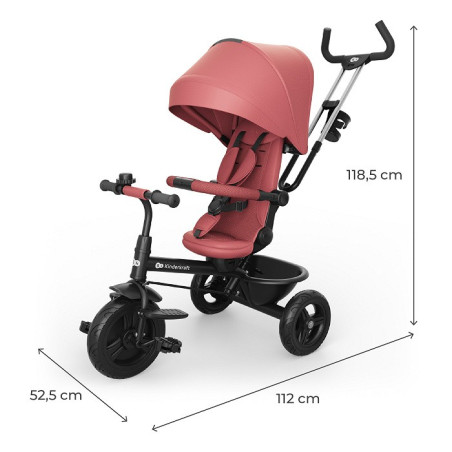 Kinderkraft Triciclo ASTON 2 PLUS 6 en 1 rosa