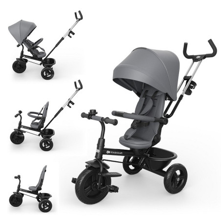 Kinderkraft Triciclo ASTON 2 PLUS 6 en 1 gris