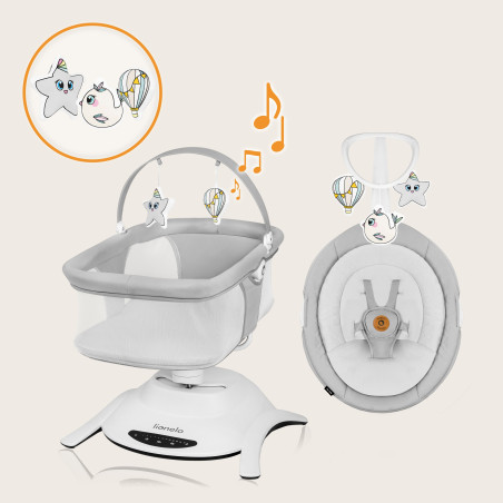 Lionelo Hamaca - cuna mecedora Bella Set Grey Concrete