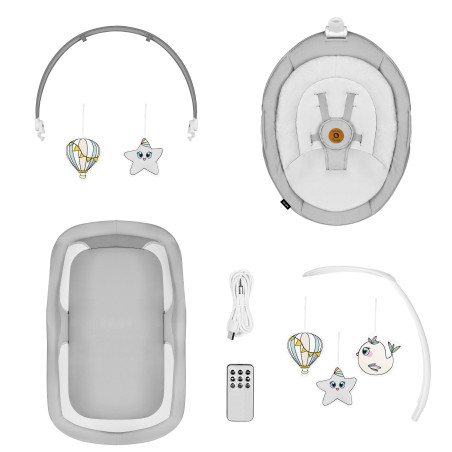 Lionelo Hamaca - cuna mecedora Bella Set Grey Concrete