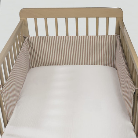 Walking Mum Protector cuna 120x60 cm Praliné Vichy - Rayas Moka