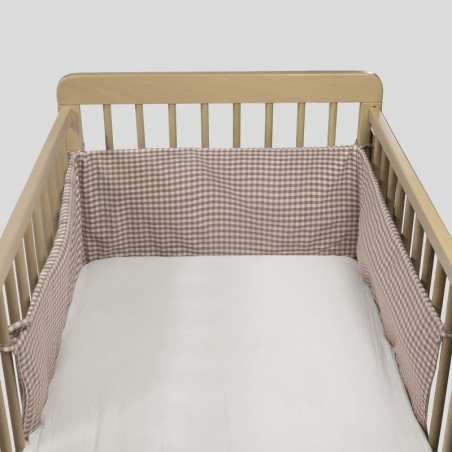 Walking Mum Protector cuna 120x60 cm Praliné Vichy - Rayas Moka